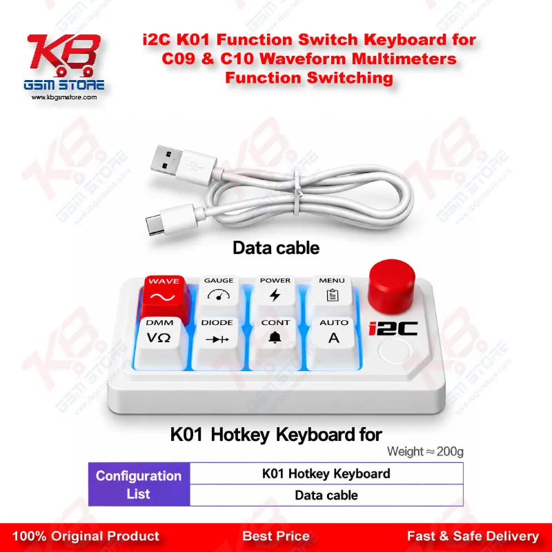 i2C K01 Function Switch Keyboard for C09 & C10 Waveform Multimeters Function Switching