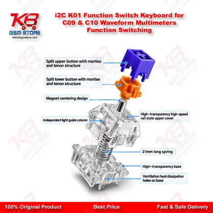 i2C K01 Function Switch Keyboard for C09 & C10 Waveform Multimeters Function Switching
