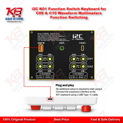 i2C K01 Function Switch Keyboard for C09 & C10 Waveform Multimeters Function Switching