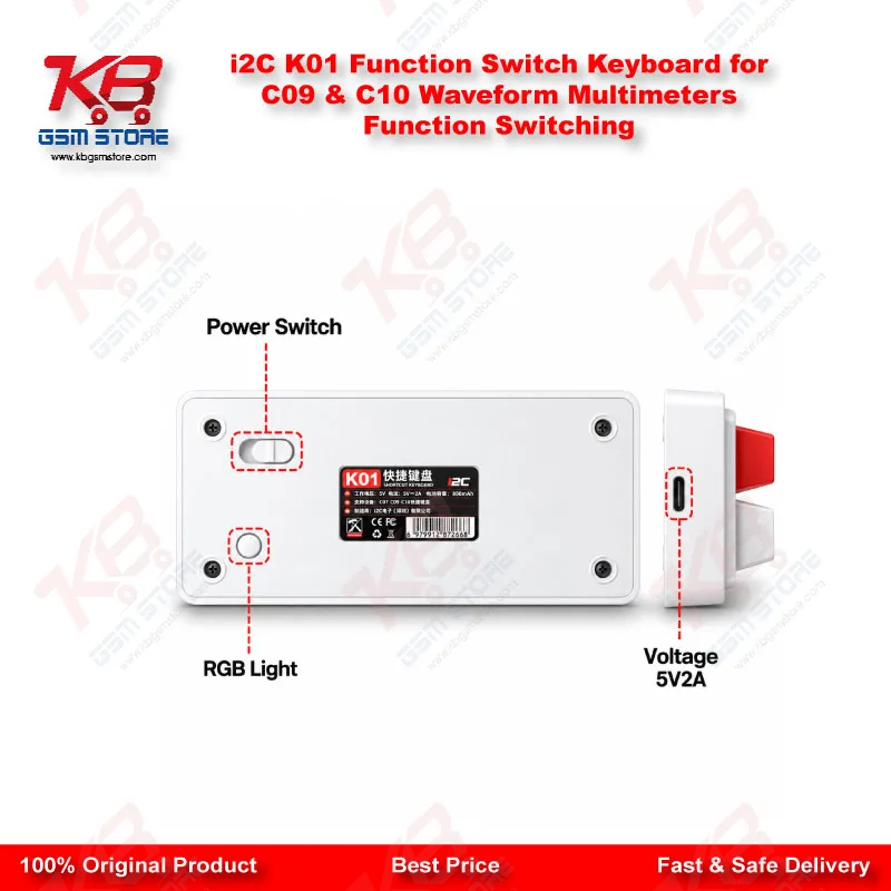 i2C K01 Function Switch Keyboard for C09 & C10 Waveform Multimeters Function Switching