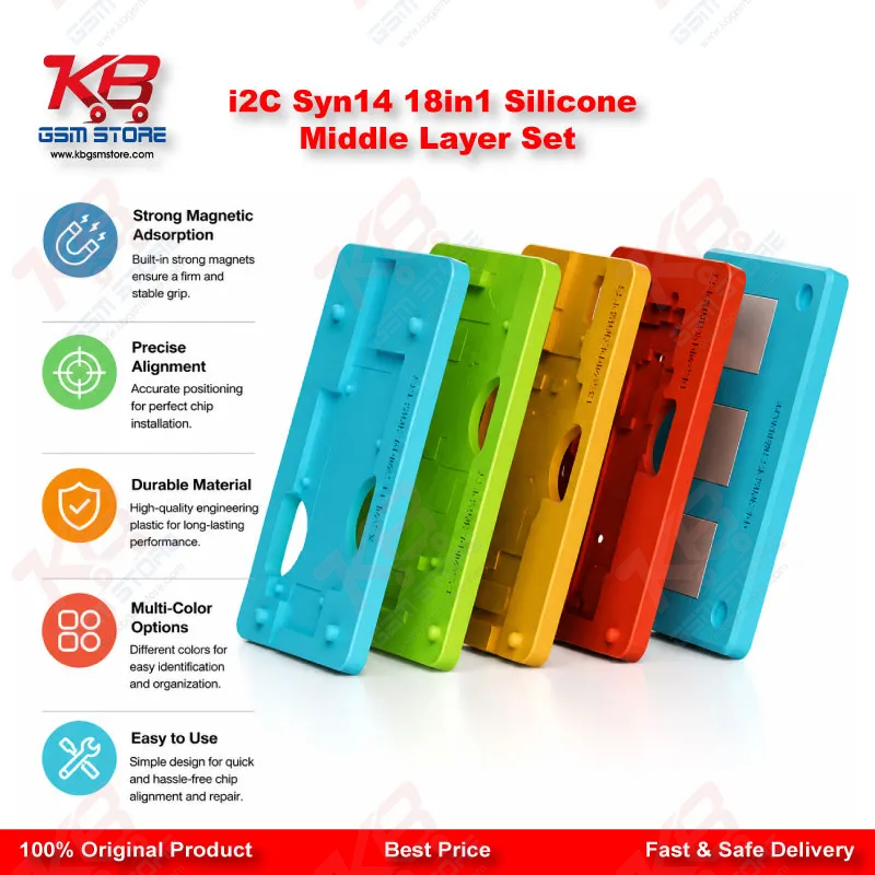 i2C Syn14 18in1 Universal Silicone Middle Layer Tin Planting Platform for iPhone X to 14 Pro Max
