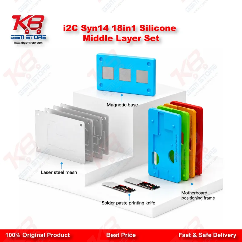 i2C Syn14 18in1 Universal Silicone Middle Layer Tin Planting Platform for iPhone X to 14 Pro Max