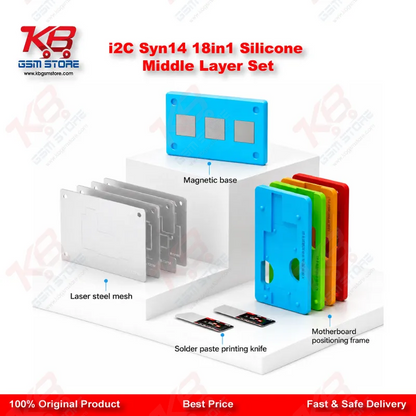 i2C Syn14 18in1 Universal Silicone Middle Layer Tin Planting Platform for iPhone X to 14 Pro Max
