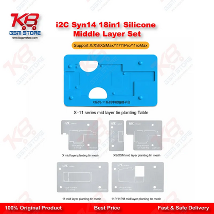 i2C Syn14 18in1 Universal Silicone Middle Layer Tin Planting Platform for iPhone X to 14 Pro Max
