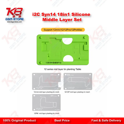 i2C Syn14 18in1 Universal Silicone Middle Layer Tin Planting Platform for iPhone X to 14 Pro Max