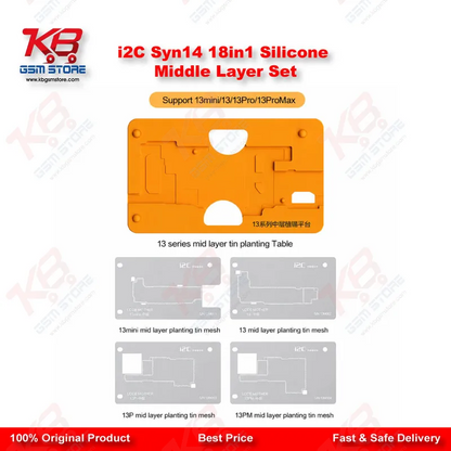 i2C Syn14 18in1 Universal Silicone Middle Layer Tin Planting Platform for iPhone X to 14 Pro Max