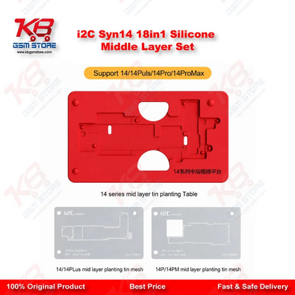 i2C Syn14 18in1 Universal Silicone Middle Layer Tin Planting Platform for iPhone X to 14 Pro Max