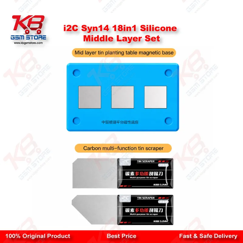 i2C Syn14 18in1 Universal Silicone Middle Layer Tin Planting Platform for iPhone X to 14 Pro Max