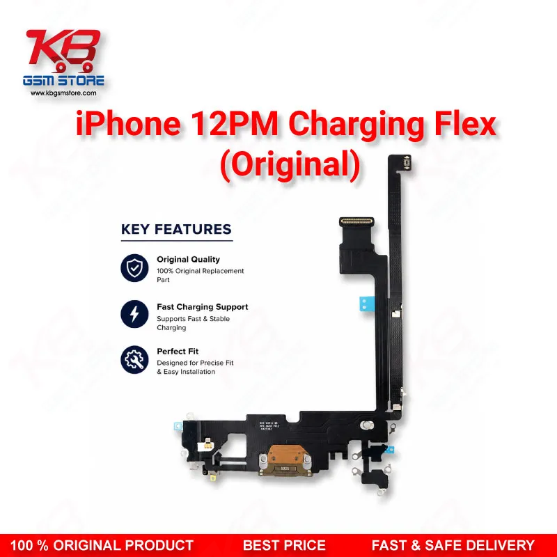 iPhone 12 Pro Max Original Charging Port Flex Cable (Dock Connector + Mic)