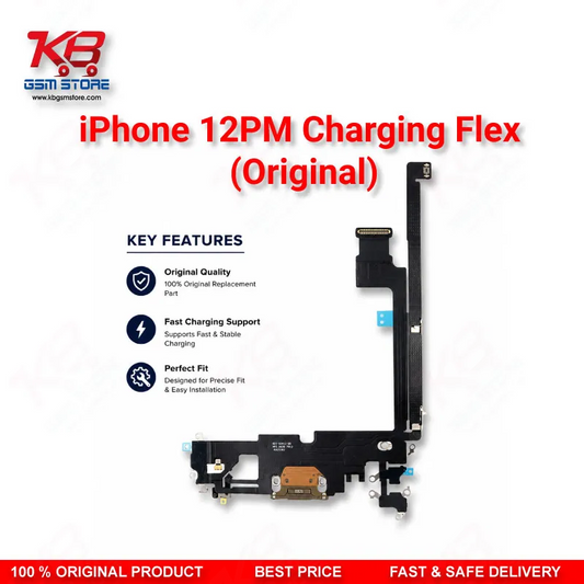 iPhone 12 Pro Max Original Charging Port Flex Cable (Dock Connector + Mic)