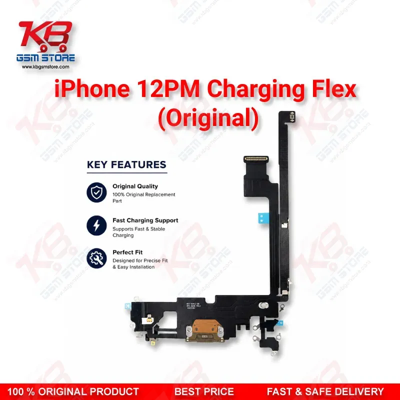 iPhone 12 Pro Max Original Charging Port Flex Cable (Dock Connector + Mic)