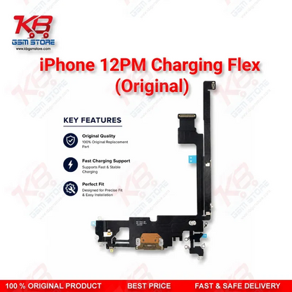 iPhone 12 Pro Max Original Charging Port Flex Cable (Dock Connector + Mic)