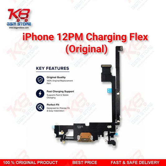 iPhone 12 Pro Max Original Charging Port Flex Cable (Dock Connector + Mic)