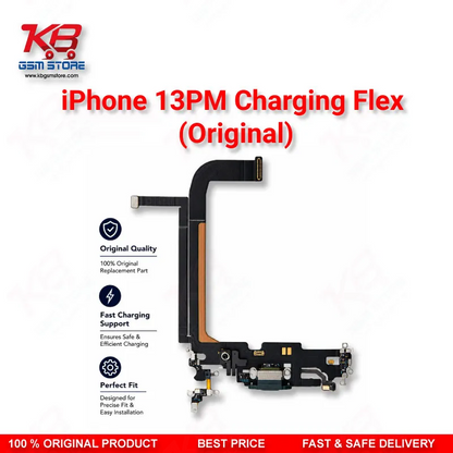 iPhone 13 Pro Max Original Charging Flex Cable – Lightning Dock Connector with Microphone & Antenna Assembly