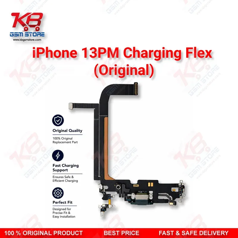iPhone 13 Pro Max Original Charging Flex Cable – Lightning Dock Connector with Microphone & Antenna Assembly