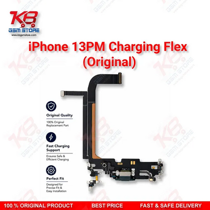 iPhone 13 Pro Max Original Charging Flex Cable – Lightning Dock Connector with Microphone & Antenna Assembly