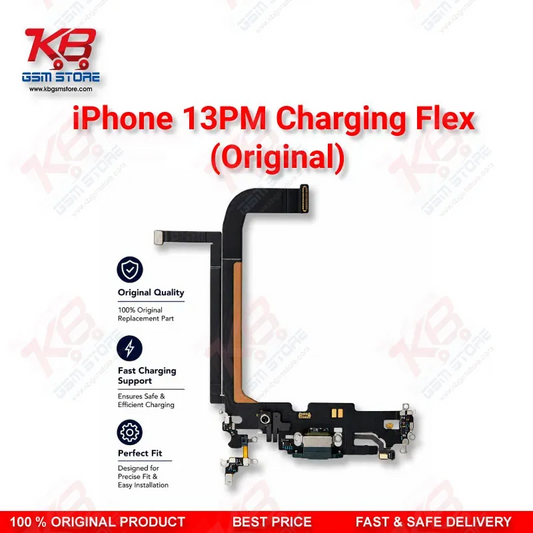 iPhone 13 Pro Max Original Charging Flex Cable – Lightning Dock Connector with Microphone & Antenna Assembly