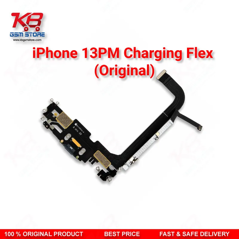 iPhone 13 Pro Max Original Charging Flex Cable – Lightning Dock Connector with Microphone & Antenna Assembly
