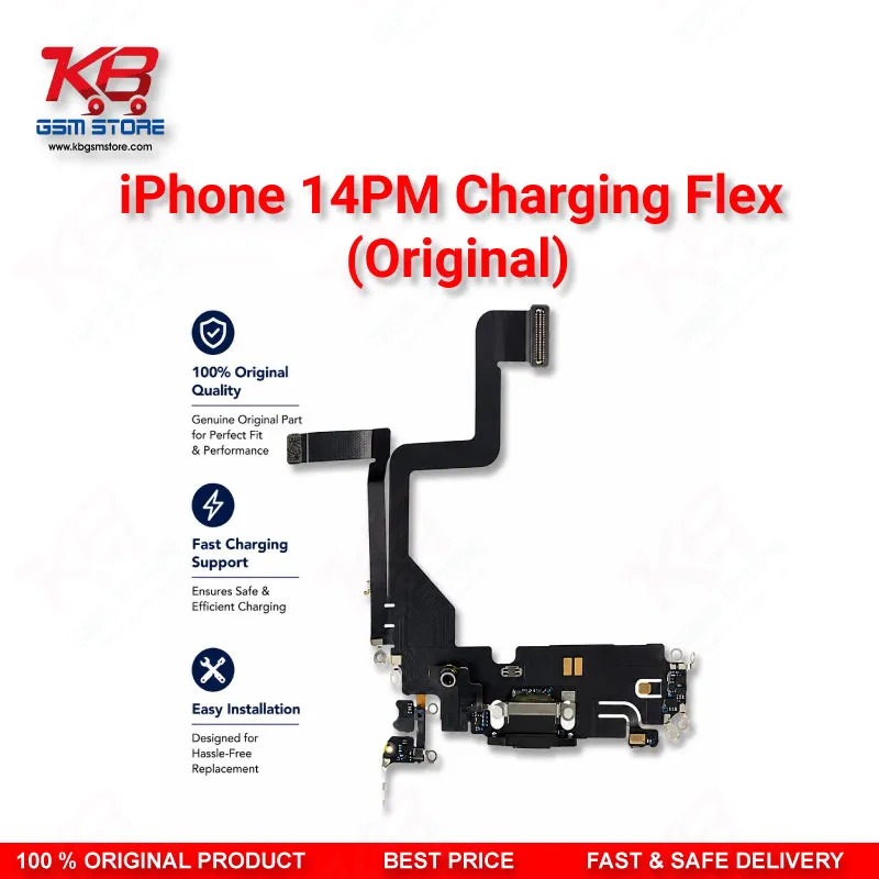 Apple iPhone 14 Pro Max Original Charging Flex Cable – Lightning Dock Connector with Microphone Assembly