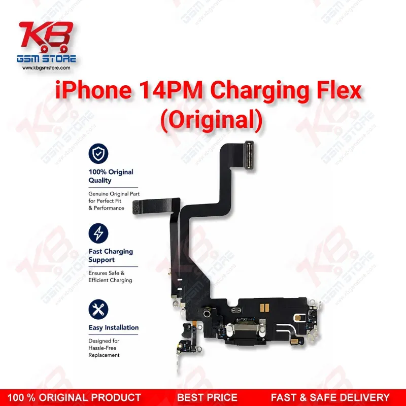 Apple iPhone 14 Pro Max Original Charging Flex Cable – Lightning Dock Connector with Microphone Assembly