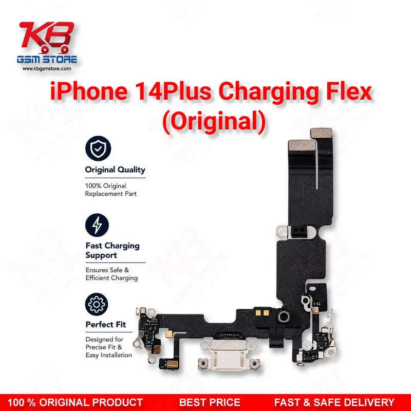 iPhone 14 Plus Original Charging Flex Cable – Lightning Port Dock Connector Replacement