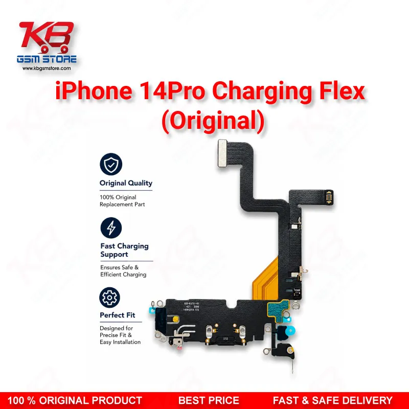 iPhone 14 Pro Original Charging Flex Cable – Lightning Dock Connector Assembly Replacement