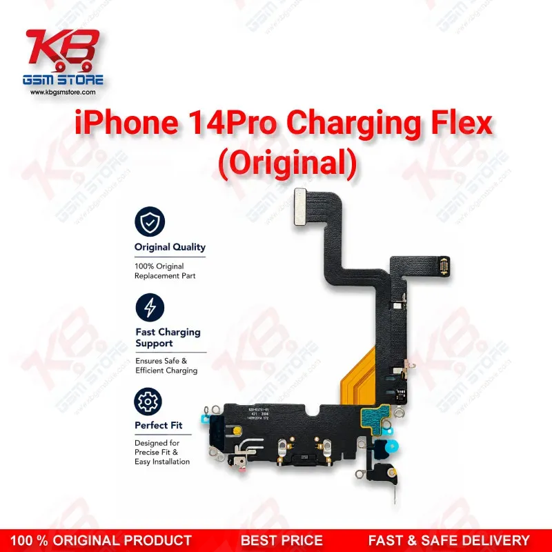 iPhone 14 Pro Original Charging Flex Cable – Lightning Dock Connector Assembly Replacement