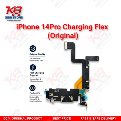 iPhone 14 Pro Original Charging Flex Cable – Lightning Dock Connector Assembly Replacement