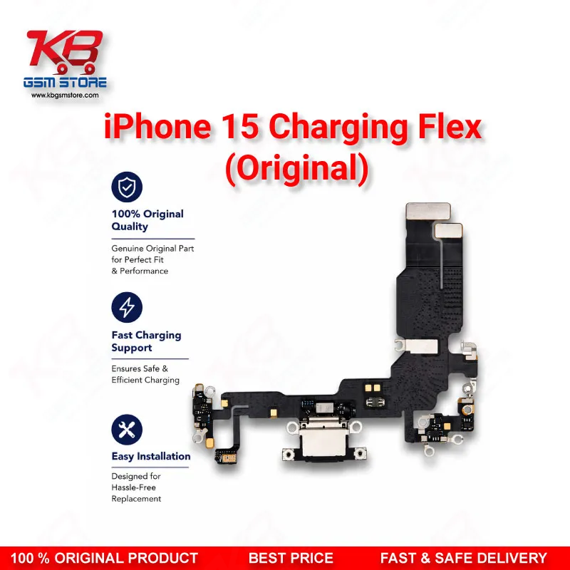 Apple iPhone 15 Original Charging Port Flex Cable – USB-C Dock Connector Replacement