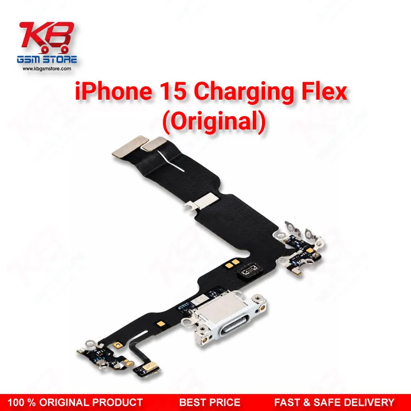 Apple iPhone 15 Original Charging Port Flex Cable – USB-C Dock Connector Replacement