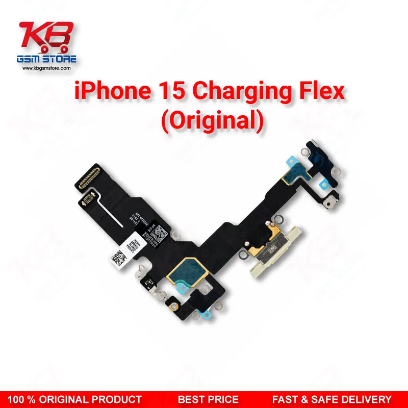 Apple iPhone 15 Original Charging Port Flex Cable – USB-C Dock Connector Replacement