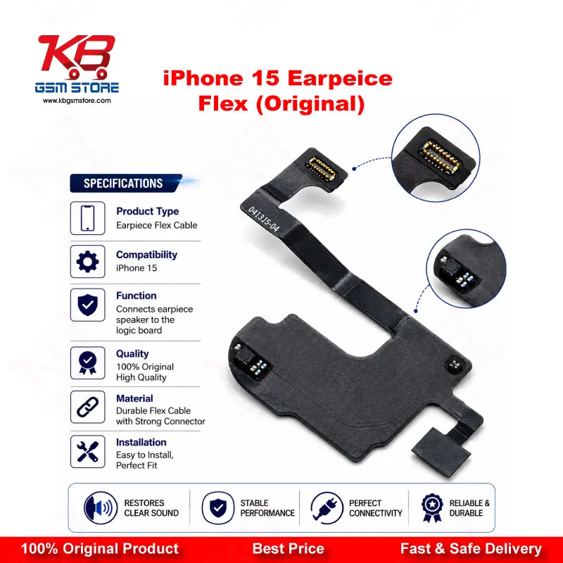 iPhone 15 Earpiece Flex Cable (Original) – Speaker & Proximity Sensor Replacement