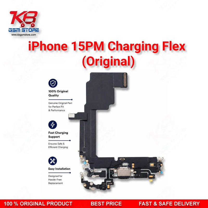 iPhone 15 Pro Max USB-C Charging Port Flex Cable Replacement – Original Quality Dock Connector Assembly