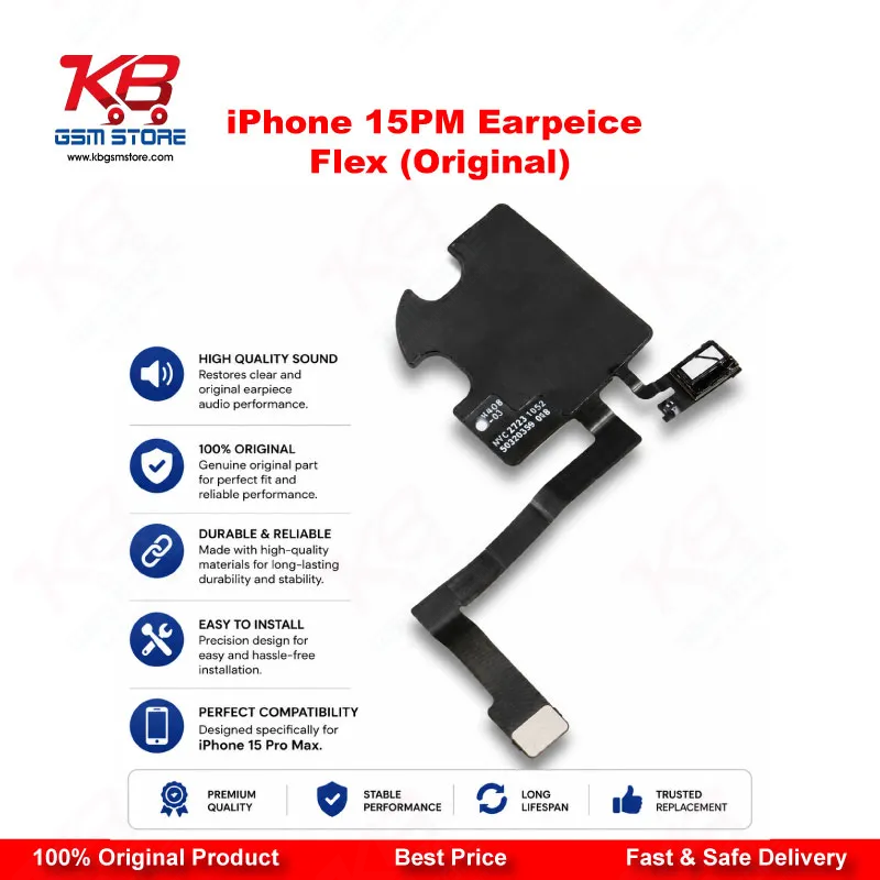 iPhone 15 Pro Max Earpiece Flex Cable (Original) – Proximity Sensor & Ear Speaker Repair Part