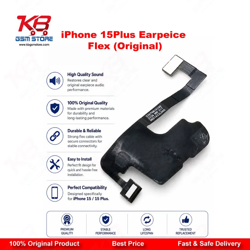 iPhone 15 Plus Earpiece Flex Cable (Original) – Ear Speaker Replacement Part