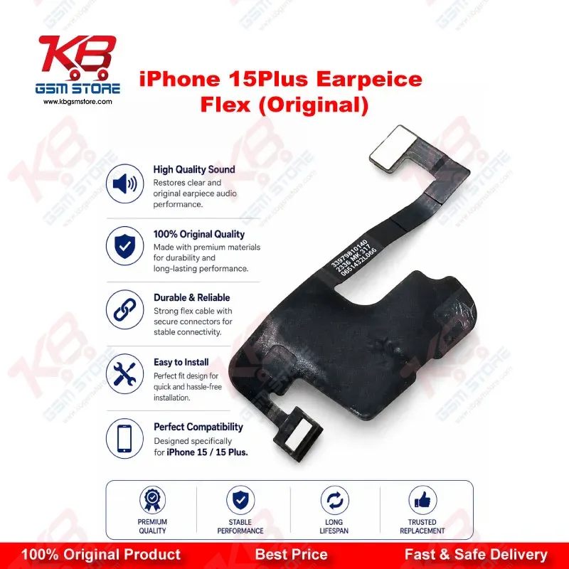 iPhone 15 Plus Earpiece Flex Cable (Original) – Ear Speaker Replacement Part