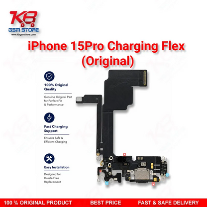 Apple iPhone 15 Pro Original Charging Port Flex Cable – USB-C Dock Connector Replacement