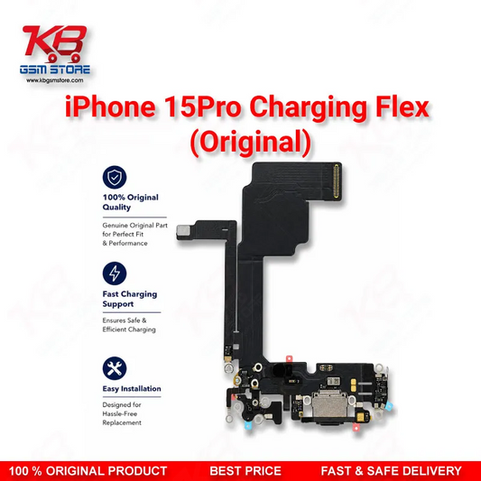 Apple iPhone 15 Pro Original Charging Port Flex Cable – USB-C Dock Connector Replacement
