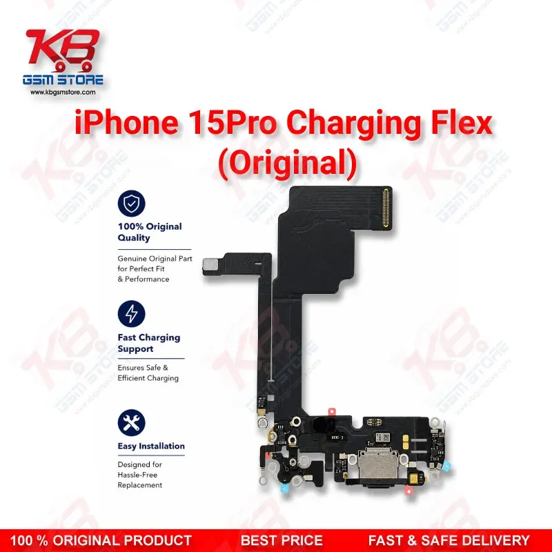 Apple iPhone 15 Pro Original Charging Port Flex Cable – USB-C Dock Connector Replacement