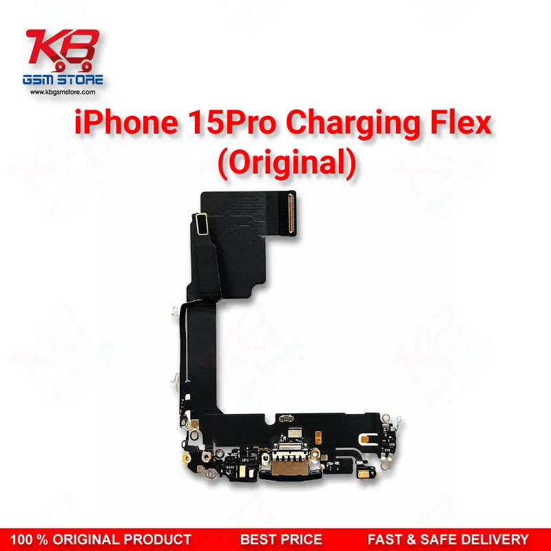 Apple iPhone 15 Pro Original Charging Port Flex Cable – USB-C Dock Connector Replacement