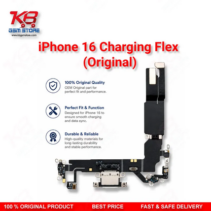 iPhone 16 Original Charging Port Flex Cable – USB-C Dock Connector Assembly Replacement