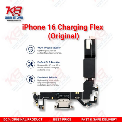 iPhone 16 Original Charging Port Flex Cable – USB-C Dock Connector Assembly Replacement