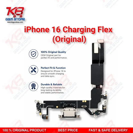 iPhone 16 Original Charging Port Flex Cable – USB-C Dock Connector Assembly Replacement