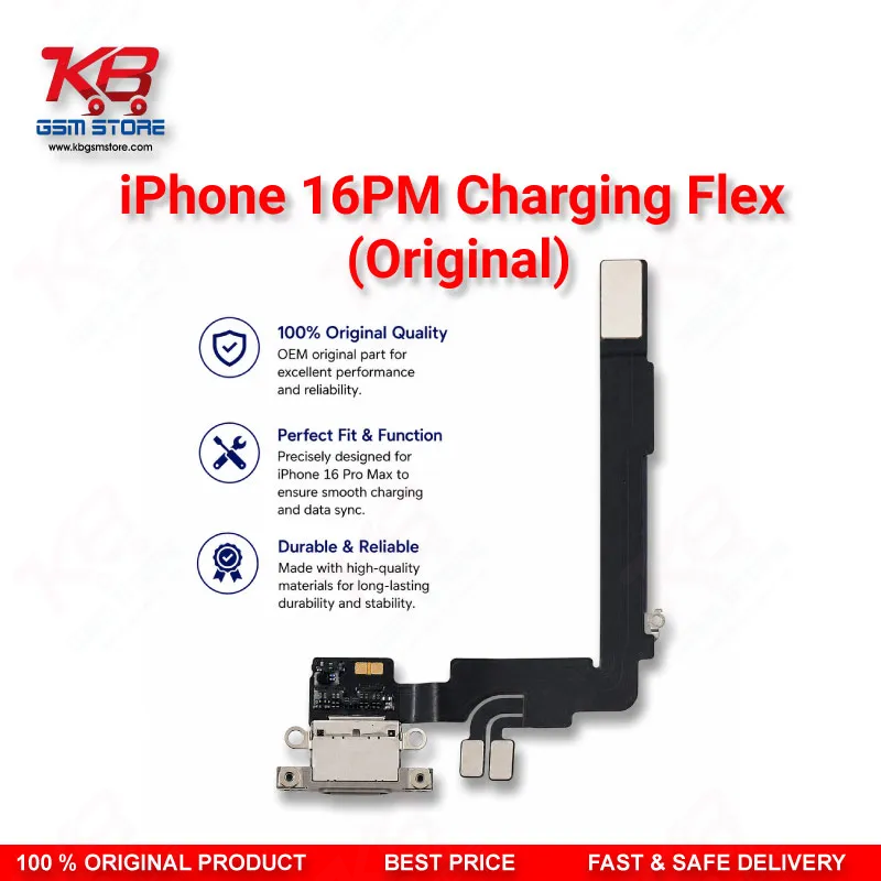 iPhone 16 Pro Max Charging Port Flex Cable (Original) – USB-C Connector PCB Board