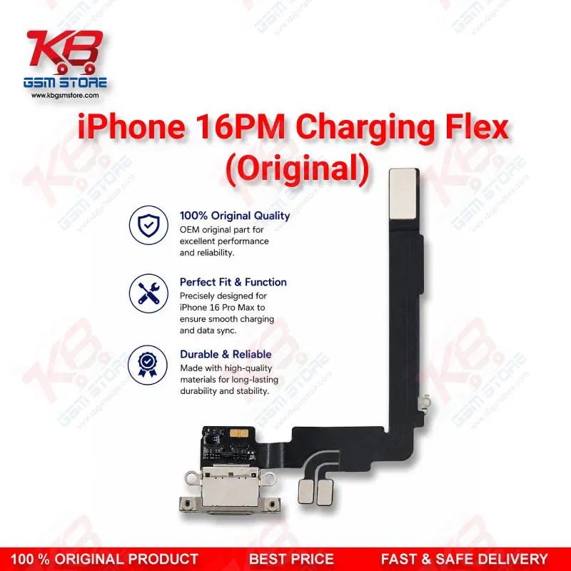 iPhone 16 Pro Max Charging Port Flex Cable (Original) – USB-C Connector PCB Board