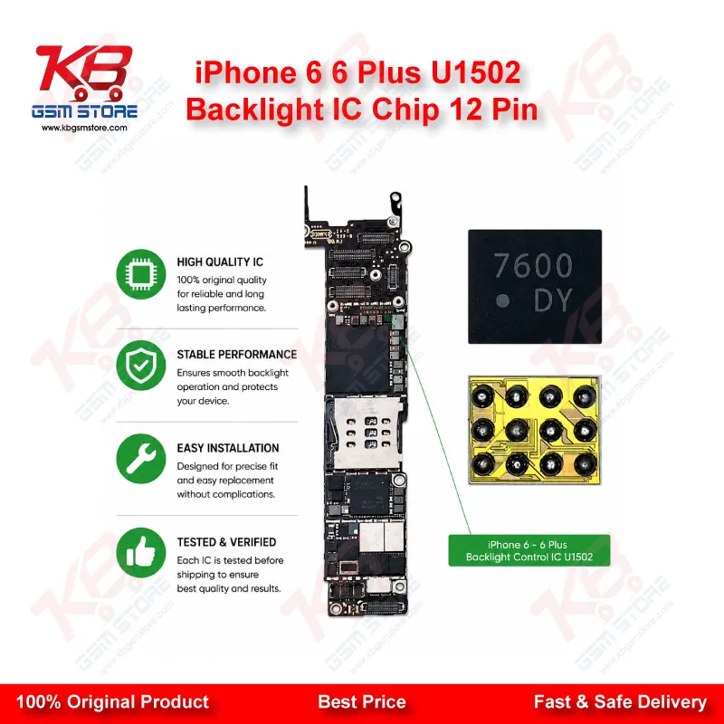 iPhone 6 6 Plus U1502 Backlight IC Chip 12 Pin