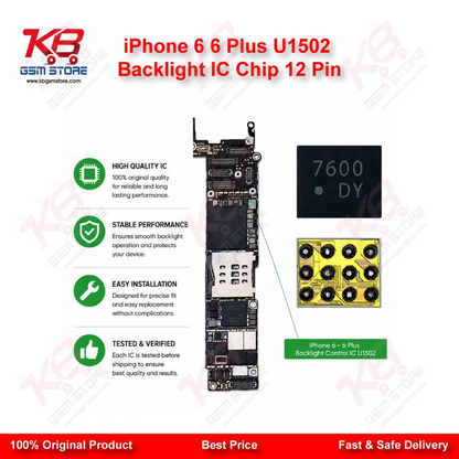 iPhone 6 6 Plus U1502 Backlight IC Chip 12 Pin