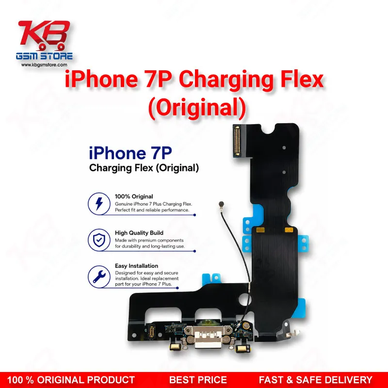 iPhone 7 Plus Charging Flex Cable Original — Lightning Port Dock Connector with Microphone and Antenna