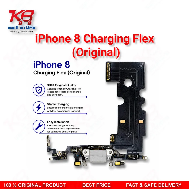 iPhone 8 Charging Flex Cable (Original) – Lightning Dock Connector with Microphone & Antenna