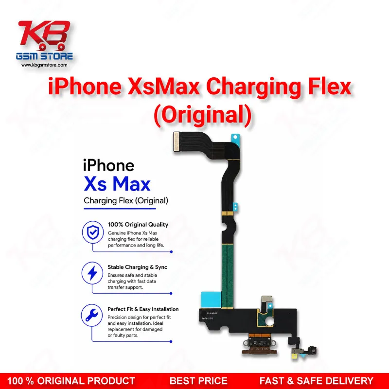 iPhone XS Max Original Charging Port Flex Cable – Lightning Dock Connector Assembly